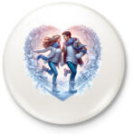 printfashion Szerelmespár télen - Kitűző, hűtőmágnes - Fehér (15527634)