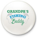 printfashion Fishing buddy - Kitűző, hűtőmágnes - Fehér (3088221)