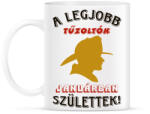 printfashion Tűzoltó szülinapja január - Bögre - Fehér (5775651)