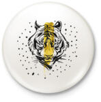 printfashion Arany tigris - Kitűző, hűtőmágnes - Fehér (4792594)