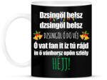 printfashion Dzsingöl belsz karácsonyi póló - Bögre - Fekete (9386635)