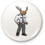 printfashion Deer Security - Kitűző, hűtőmágnes - Fehér (3077328)