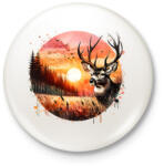 printfashion Szarvas - erdei naplemente - ajándék vadászoknak - Kitűző, hűtőmágnes - Fehér (15385163)