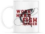 printfashion Work Hard Fish Harder - Bögre - Fehér (1026656)