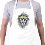 printfashion Hipster lion - Kötény - Fehér (4900744)