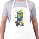 printfashion Motoros pár - Kötény - Fehér (6142401)