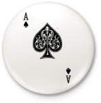 printfashion Hol az ász? ! - Kitűző, hűtőmágnes - Fehér (15097117)