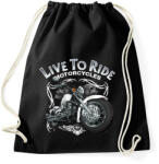 printfashion LIVE TO RIDE - Sportzsák, Tornazsák - Fekete (4871176)