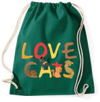 printfashion Cica szeretet - Sportzsák, Tornazsák - Sötétzöld (14504009)