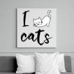 printfashion I love cats - Vászonkép - Fehér (10544101)