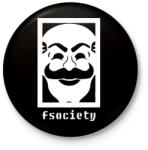 printfashion Mr. Robot - Fsociety - Kitűző, hűtőmágnes - Fekete (3099015)