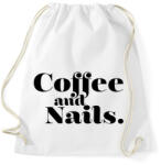 printfashion Coffee and Nails - Kávé és körmök - Sportzsák, Tornazsák - Fehér (10979269)