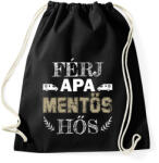 printfashion Férj, apa, mentős, hős - Sportzsák, Tornazsák - Fekete (9126900)