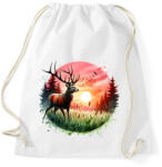 printfashion Szarvas - erdei naplemente - ajándék vadászoknak - Sportzsák, Tornazsák - Fehér (15377582)