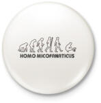 printfashion Homo micofanaticus (világos) - Kitűző, hűtőmágnes - Fehér (3077915)