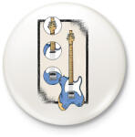 printfashion Elektromos gitár - Kitűző, hűtőmágnes - Fehér (14126062)