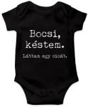 printfashion Bocsi, késtem. Láttam egy cicát. - Baba Body - Fekete (4801110)