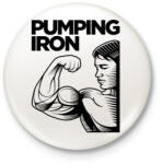 printfashion Pumping Iron - Kitűző, hűtőmágnes - Fehér (5124623)