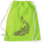 printfashion Páva - Sportzsák, Tornazsák - Limezöld (369623)