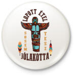 printfashion Lopott étel - Omaha indián - Kitűző, hűtőmágnes - Fehér (7604523)