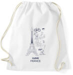 printfashion I LOVE FRANCE 1 - Sportzsák, Tornazsák - Fehér (10542255)