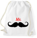 printfashion MR. Mustache - Sportzsák, Tornazsák - Fehér (2188859)