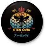 printfashion Isten óvja a Királynőt - Kitűző, hűtőmágnes - Fekete (13166866)