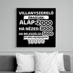 printfashion Villanyszerelő óradíjak - Vászonkép - Fekete (9400769)