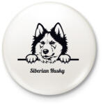 printfashion Szibériai Husky - Kitűző, hűtőmágnes - Fehér (5117919)