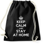 printfashion Keep calm and stay home! - Sportzsák, Tornazsák - Fekete (2352829)