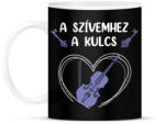 printfashion A szívemhez a kulcs - Hegedű - Bögre - Fekete (7642232)