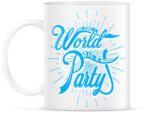 printfashion A világ egy parti - Bögre - Fehér (788545)