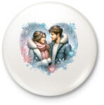 printfashion Szerelmespár - Kitűző, hűtőmágnes - Fehér (15511351)