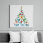 printfashion Madár karácsonyfa - Vászonkép - Fehér (6638918)