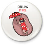 printfashion Baba Chill - Kitűző, hűtőmágnes - Fehér (5083613)