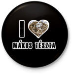 printfashion I Love Mákos Tészta - Kitűző, hűtőmágnes - Fekete (16366498)