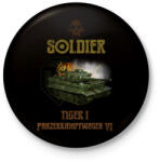 printfashion SOLDIER-TIGER1 - Kitűző, hűtőmágnes - Fekete (3100608)