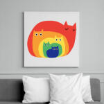 printfashion szines cicak - Vászonkép - Fehér (6640049)