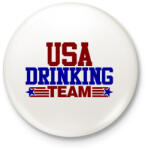 printfashion USA drinking team - Kitűző, hűtőmágnes - Fehér (3078912)