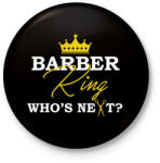 printfashion Barber King - Kitűző, hűtőmágnes - Fekete (9122589)