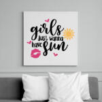 printfashion A csajok napsütésre vágynak - Vászonkép - Fehér (6625794)