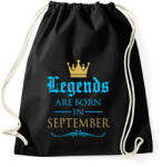 printfashion A legendák szeptemberben születnek - Sportzsák, Tornazsák - Fekete (333578)