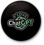 printfashion I love ChatGPT - Kitűző, hűtőmágnes - Fekete (14581483)