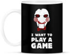 printfashion I want to play a game - Bögre - Fekete (1874047)