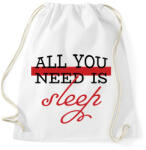 printfashion All you need is sleep - Sportzsák, Tornazsák - Fehér (7533767)