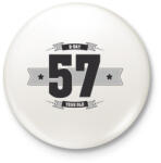 printfashion b-day-57-dark-lightgrey - Kitűző, hűtőmágnes - Fehér (3076410)