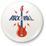 printfashion Rock and roll - Kitűző, hűtőmágnes - Fehér (14059847)