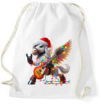 printfashion Vicces karácsonyi gitáros rocker party ló / Pegazus - Sportzsák, Tornazsák - Fehér (15236971)