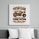 printfashion 1979-es Vintage Classic Turbo Edition motorkerékpár - Vászonkép - Fehér (6635706)