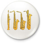 printfashion Fúvós hangszerek - Kitűző, hűtőmágnes - Fehér (4164086)